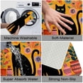 thumbnail image 3 of 1pc Black Cat with Flower Vases Absorbent Non-Slip Bathroom Thickened Flannel Rug Decor,Soft,Quick Drying,Suitable For Indoor/outdoor Use,Bathrooms,Bedrooms,Kitchens,Terrace,Laundry Rooms,16"x24", 3 of 9