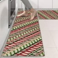 thumbnail image 2 of Kitchen Rugs Sets Of 2,Red and Green Christmas Striped Pattern Anti Fatigue Kitchen Mat Rugs Non Slip Washable,Decorative Kitchen Floor Mats for Kitchen,Sink,Laundry,17"X47", 2 of 5