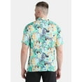 thumbnail image 3 of Bluey Men's Hawaiian Print Button-Up Shirt with Short Sleeves, Sizes XS-3XL, 3 of 5