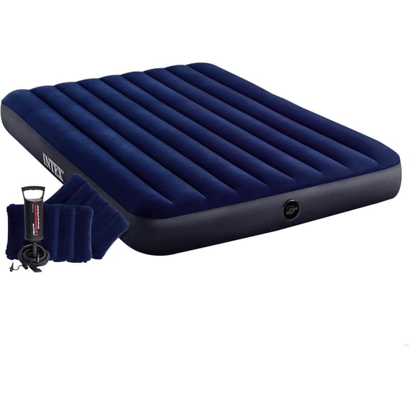 Intex Double Inflatable Mattress 2 Pillows Pump / Camping Set