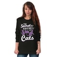 thumbnail image 4 of Crazy Cat Lady Secret of Happiness Women Plus Size Long Sleeve Graphic Tee Brisco Brands 2X, 4 of 5
