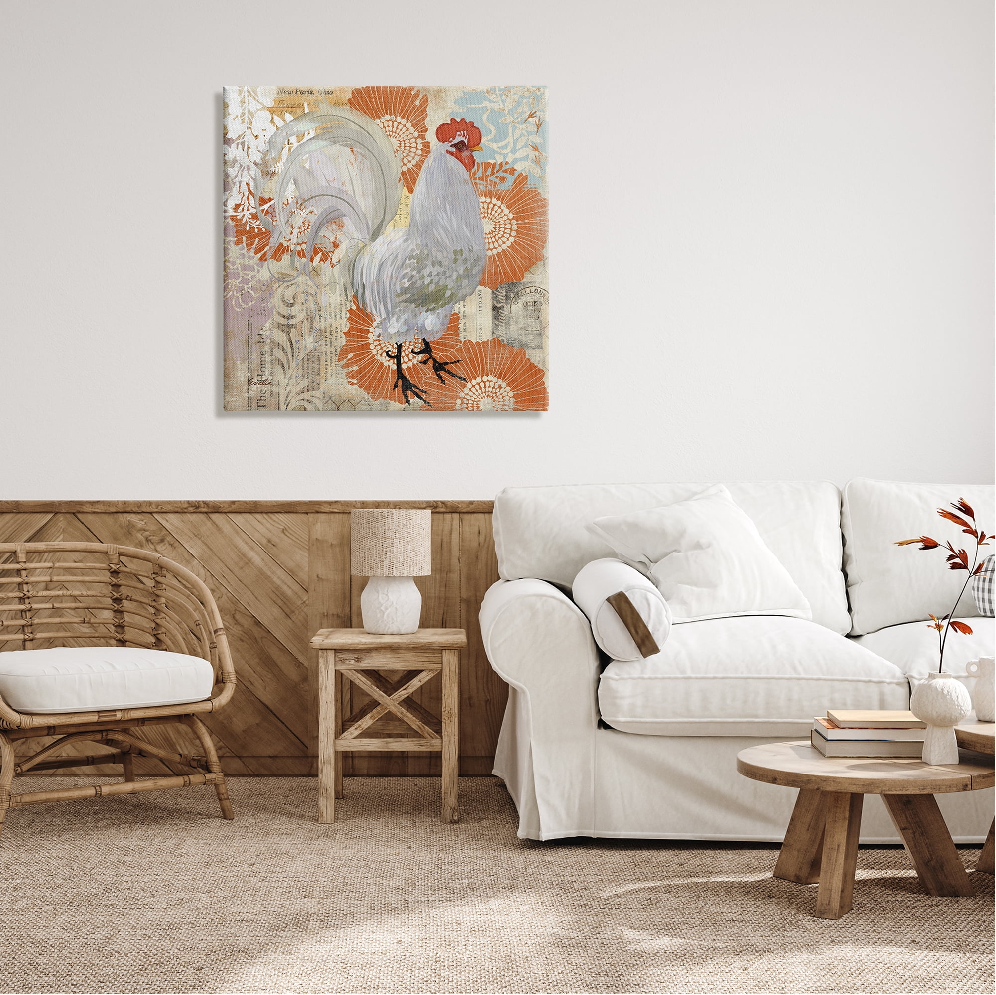 Stupell Floral Chicken Kitchen Collage Animals & Insects Painting Gallery Wrapped Canvas Print Wall Art