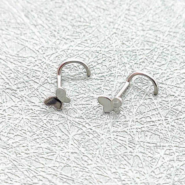 Tal 50 Piezas De Joyería De Perno De Nariz De Acero Inoxidable Europa Y Los Estados Unidos Perno De Nariz 5 Palabra Polo Mariposa Nariz Perno De Perno Perforación De Cuerpo Joyería ZefeiWu 8390606553416