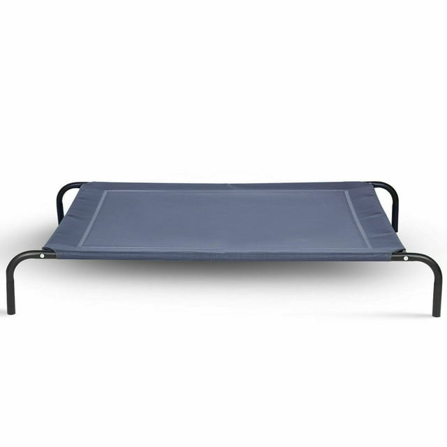 Gymax Large Dog Cat Bed Elevated Pet Cot Indoor Outdoor Camping Steel Frame Mat