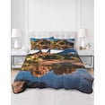 thumbnail image 2 of Twin XL Quilt Bedding Set, Mountains Reversible Summer Quilt 3 Pieces, Nature Red Stone Sky Blue Landscape Lightweight Bedspreads Coverlets with 2 Pillow Shams for All Seasons, 2 of 5