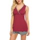 thumbnail image 4 of 3 en 1 Parto Enfermería PJS Maternidad Pijamas de Enfermería Conjunto de Pantalones Cortos Raya Embarazo Lactancia Ropa de DormirWine Red StripeXL, 4 of 5