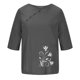 thumbnail image 4 of Blusas de Manga Corta para las Mujeres Impresas Cuello Redondo Camiseta Casual, Blusa de Algodón de Imitación para las Mujeres, 4 of 4