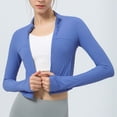 thumbnail image 4 of FAIWAD Women's Sports Jacket Full Zip Workout Jacket Slim Long Sleeve Yoga Track Jacket with Thumb Holes, 4 of 7