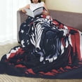 thumbnail image 6 of Rateoe Bulldog with Forest Flag Print Fuzzy Fleece Throw Blanket Extra Large,Super Soft,Fluffy and Warm Blankets for Couch,Bed,All Season Use (60"x50"), 6 of 8
