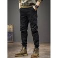 thumbnail image 3 of Pantalones cargo grises para hombre, multibolsillos, negros, ajustados, con múltiples bolsillos, de estilo coreano, de algodón y nailon, Y2k, de lujo, 3 of 5