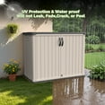 thumbnail image 6 of Patiowell 26 Cu.FT Outdoor Storage Shed with Floor, Lockable & Waterproof Horizontal Resin Cabinet for Patio Tools, Beige, 6 of 8