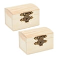 thumbnail image 3 of 2 cajas de madera sin terminar, cofres de tesoros reutilizables, cajas de joyería para guardar en casa, para regalo de cumpleaños y Halloween. Estilo A, 3 of 10