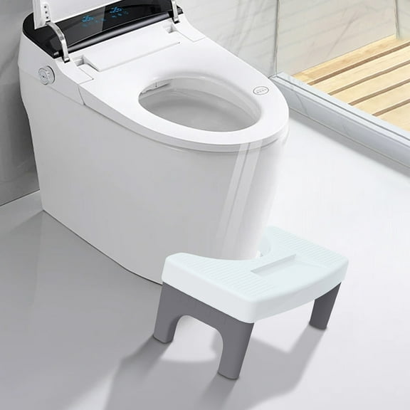 COM1950s Toilet Footstool Squatting Stool,Non-Slip Bathroom Step Stool with 6.7 Inch Height,Ergonomic Design for Adults and Kids,Space Saving under Toilet Storage