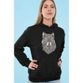 thumbnail image 2 of Wolf Head With Pattern  Hoodie Women -Image by Shutterstock, Female Small, 2 of 4