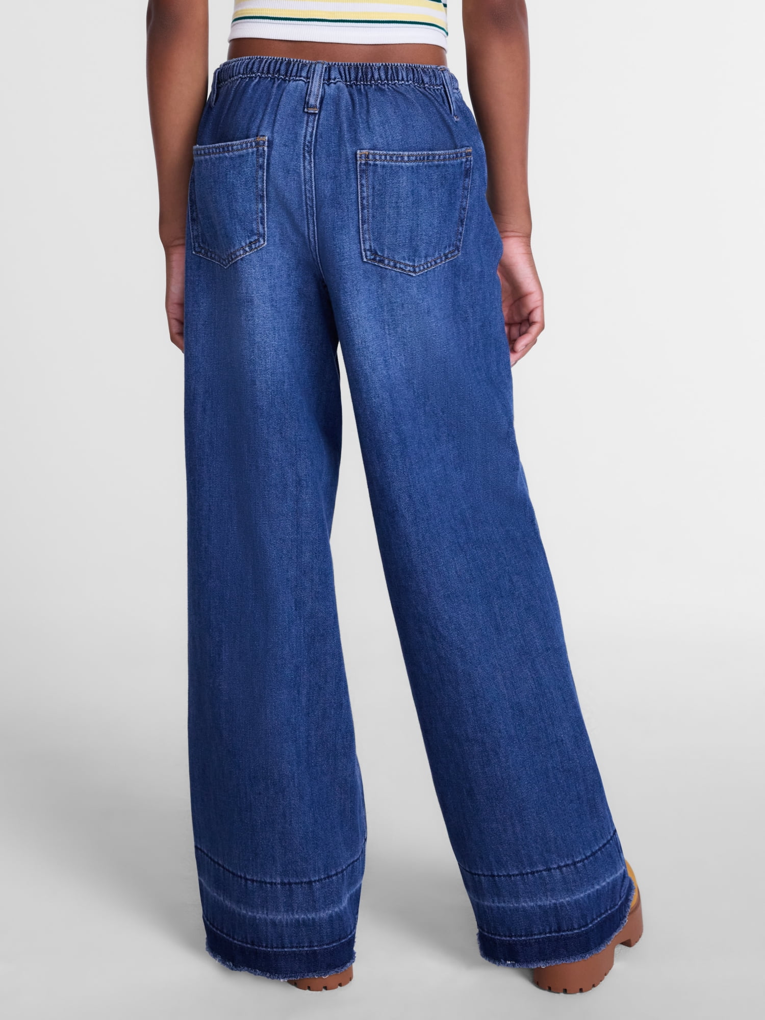 Weekend Academy Girls Tie Waist Cotton Jeans, Sizes 4-18
