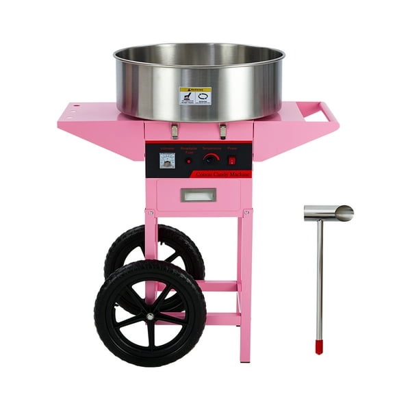 Commercial Electric Cotton Candy Machine – 1000W Vertical Floss Maker – Stainless Steel Bowl, Sugar Scoop, Storage Drawer 20.5" No Lid, Size 52×82×91CM, 980W, 110V, Electric Vertical Wheel, 1.4m Plug