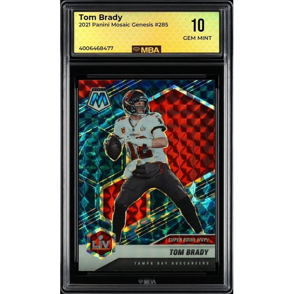 Graded 2021 Panini Mosaic Tom Brady #285 Genesis 10 MBA Certification 4006468477
