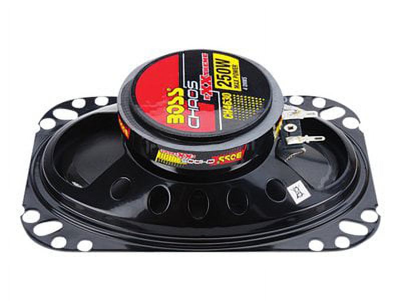 BOSS Audio Systems CH4630 Chaos Series 4 x 6 inch Car Door Speakers - 250 Watts Max (per pair), Coaxial, 3 Way, Full Range, 4 Ohms, Sold in Pairs, Bocinas Para Carro