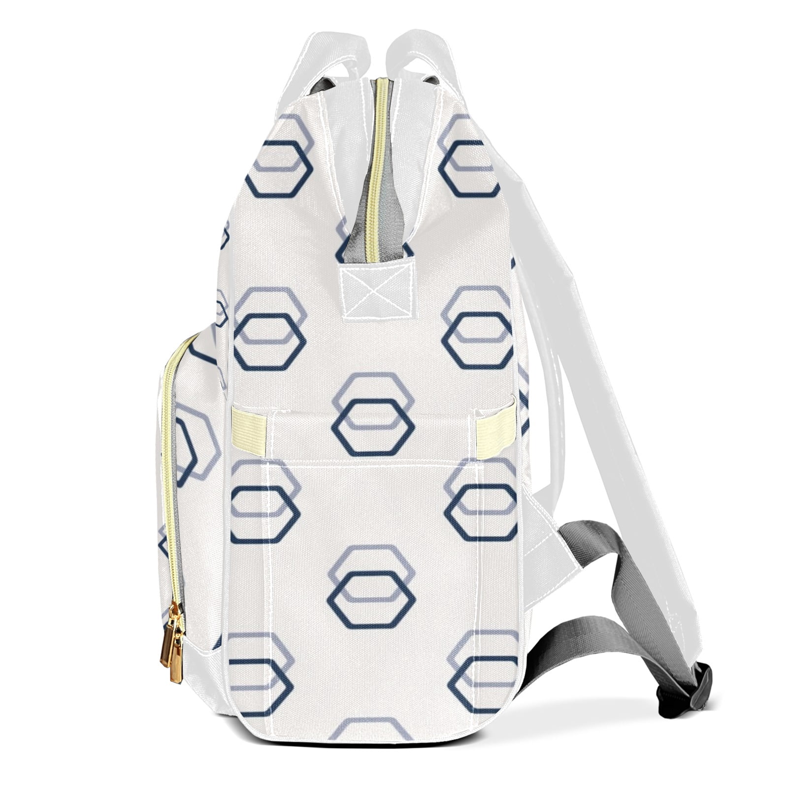 Abstract Geometric Pattern Diaper Bag Backpack – Large Capacity, Insulated Baby Bottle Pocket, Multifunctional Mommy Bag for Boys & Girls