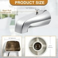 thumbnail image 2 of Tub Spout with Rear Diverter, Bathtub Spout Fitting 1/2-Inch or 3/4-Inch IPS, 5-1/4 Inch Length Bathroom Bathtub Faucet with Adapter, Chrome Finish Chrome Chrome Chrome, 2 of 5