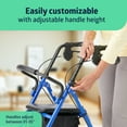 thumbnail image 3 of Medline Steel Rollator Walker for Adult, Blue, 6” Wheels, 350 lb. Capacity, Foldable, Adjustable Handles, 3 of 6