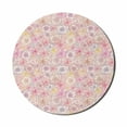thumbnail image 1 of Floral Mouse Pad for Computers, Abstract Outline Flowers Motif Repetition with Spring Essentials Print, Round Non-Slip Thick Rubber Modern Mousepad, 8" Round, Eggshell and Multicolor, by Ambesonne, 1 of 2