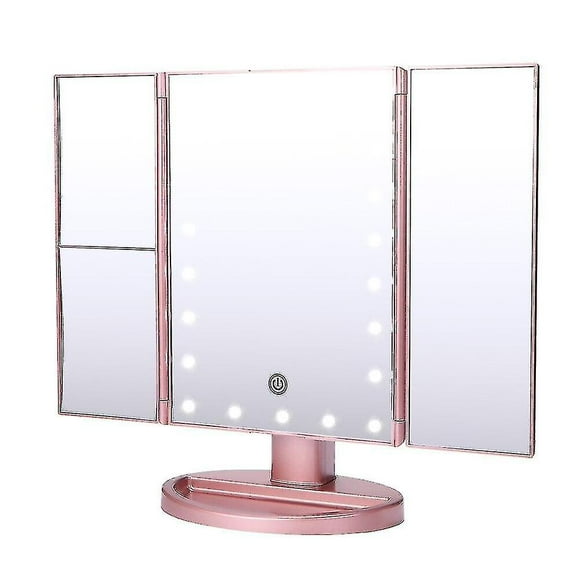 Usb Three Fold Makeup Mirror Smart Touch Beauty Mirror 22 Led Mirrors