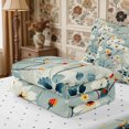 thumbnail image 5 of Manfei Botanical Flower Zipper Queen Comforter Set with Fitted Sheet and 2 Pillowcases,Spring Garden Zipper Bedding Set,Reversible, 5 of 7