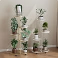 thumbnail image 3 of Metálico Multiple Flower Pot cm de Alturaolder Estante con Ruedas Indoor/Outdoor Planter cm de Profundidadisplay Unit para Patio Garden Corner Balcony y Living Sala (5-Tier Black), 3 of 8