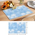 thumbnail image 6 of Tropical Palm Tree Placemats Set of 4 Blue White Plants Coastal Botanical Leaf Place Mats Indoor Wipeable Table Mats Washable Cloth Dining Table Placemats for Kitchen Holiday Party Decor 13x19 Inch, 6 of 9