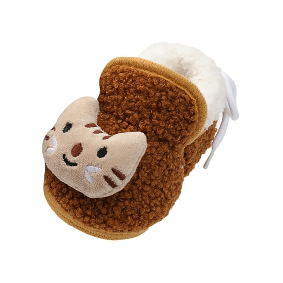 Girl Shoes Baby Girls Boys Soft Booties Snow Boots Toddler Warming Shoes Girls'Sneakers Brown 3 Months-6 Months