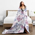 thumbnail image 5 of KLL Fleece Blanket Plush Throw Blanket Butterflies in Pastel ,Soft Fuzzy Cozy Flannel Blanket for Couch Sofa Bed.(80"x60" ), 5 of 7