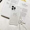 thumbnail image 6 of Compatible with iPhone 14 Pro Case, Soft Clear Bow-Knot with Lovely Cute Lanyard Chain Strap Bracelet Women Girls Cover Case for iPhone 14 Pro, 6 of 9