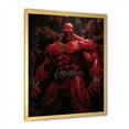 thumbnail image 2 of Designart "Red Giant Superhero I" Abstract Framed Wall Art - Modern Red Giants Bedroom Framed Canvas Wall Art, 2 of 6