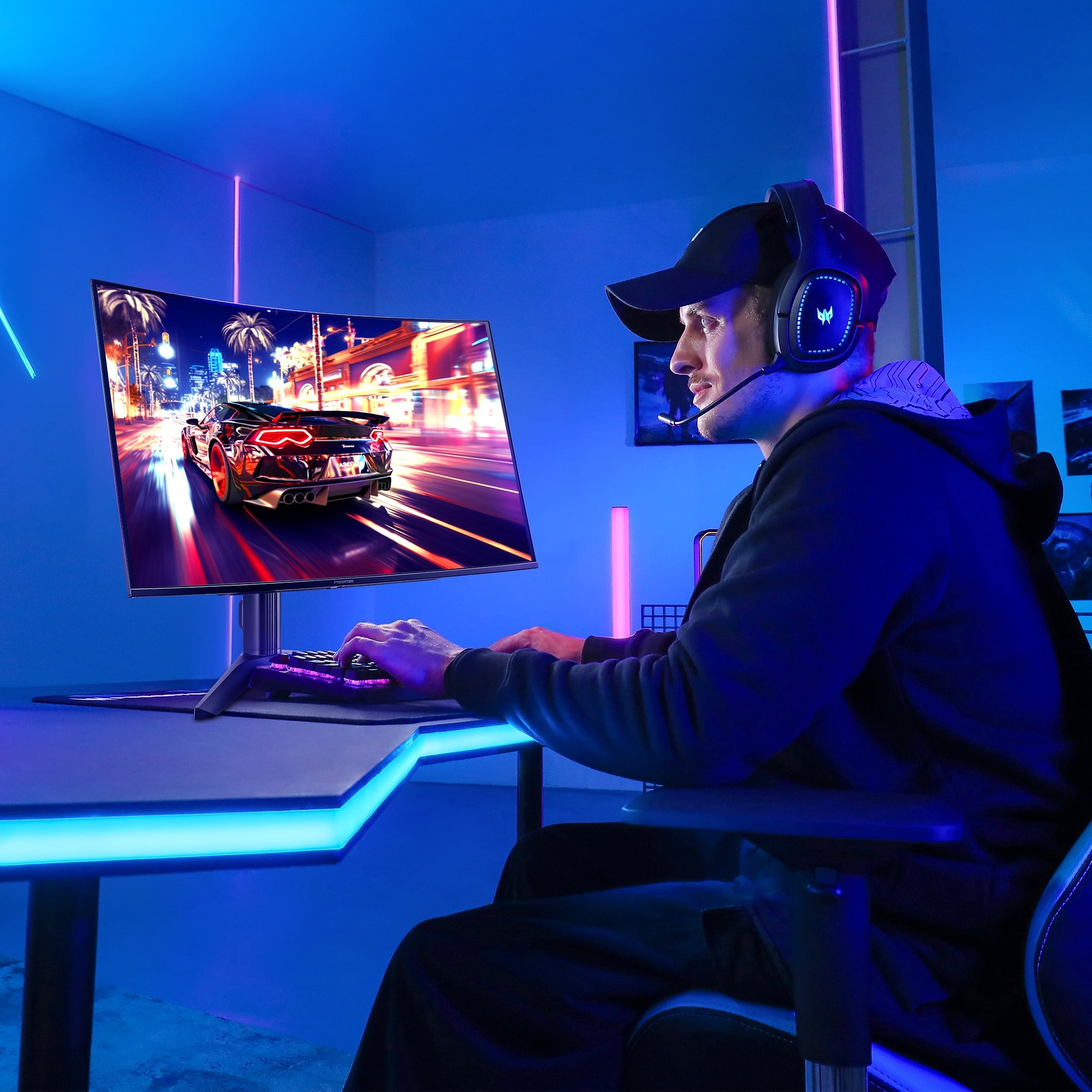 Acer Predator 31.5" 4K UHD (3840 x 2160) QD-OLED Gaming Monitor, AMD FreeSync Premium Technology, 240Hz, Up to 0.03ms, Black, X32 Xbmiipphuzx