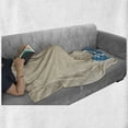 thumbnail image 6 of Tsunami Soft Flannel Fleece Blanket, Pastel Ocean Tidal Waves Watersport Exotic Surfing Japanese Summer Beach, Cozy Plush for Indoor and Outdoor Use, 50" x 60", Beige and Violet Blue, by Ambesonne, 6 of 6