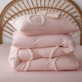 thumbnail image 6 of 3 Pieces Duvet Covers Set, Boho Tufted Comforter Sets with Zipper Closur, Soft Breathable Floral Bedding Set for All Seasons(Pink,Queen  90"x90"), 6 of 7