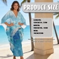 thumbnail image 7 of Xoenoiee Blue Turtle Pattern Women's Kaftan Dress V-Neck Beach Cover Up for Swimsuit, Lightweight Mumu Loungewear Skin-Friendly Caftan Maxi Dresses, 7 of 7