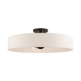 thumbnail image 4 of Livex Lighting Venlo 22" 4-Light Modern Metal/Fabric Semi Flush Mount in Bronze, 4 of 14