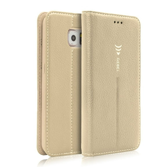 Galaxy S7 Wallet Case, Mignova Slim Fit, Card Pocket, Magnetic Closure, Stand Feature, Premium PU Leather Flip Wallet Case for Samsung Galaxy S7 (Gold)