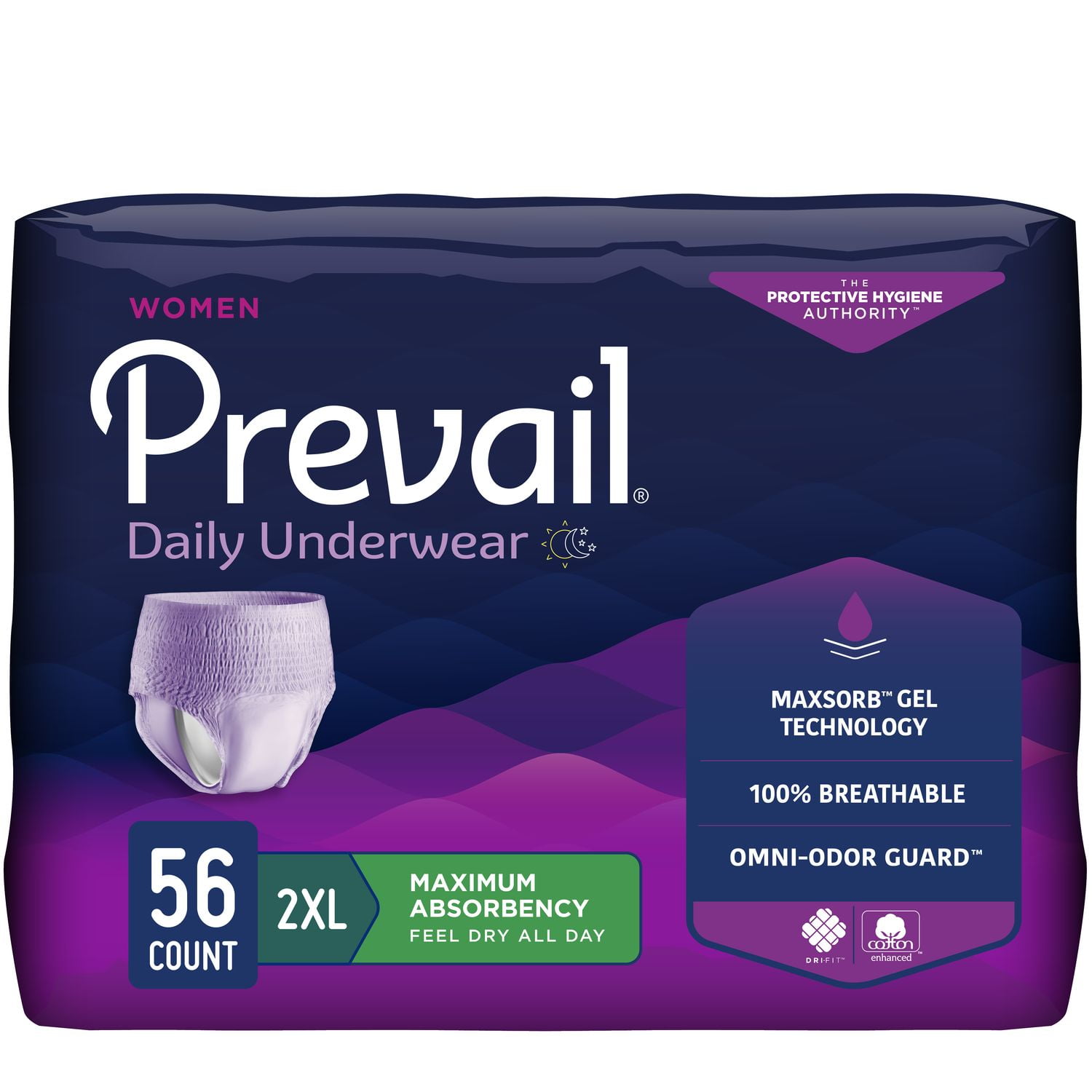 Prevail Incontinence Underwear for Women, Maximum Absorbency, XXL (112 Count)