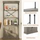 thumbnail image 4 of De altura estante industrial con doors - abiertos rack estante y gabinete combination - wood y metal estante de libros rural style - grande vintage exposición rack oficina en casa, gris, 4 of 8