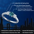 thumbnail image 2 of Gem Stone King 925 Sterling Silver London Blue Topaz and Lab Grown Diamond Engagement Ring for Women | 1.24 Cttw | Round 5MM | Gemstone November Birthstone | Size 8, 2 of 6