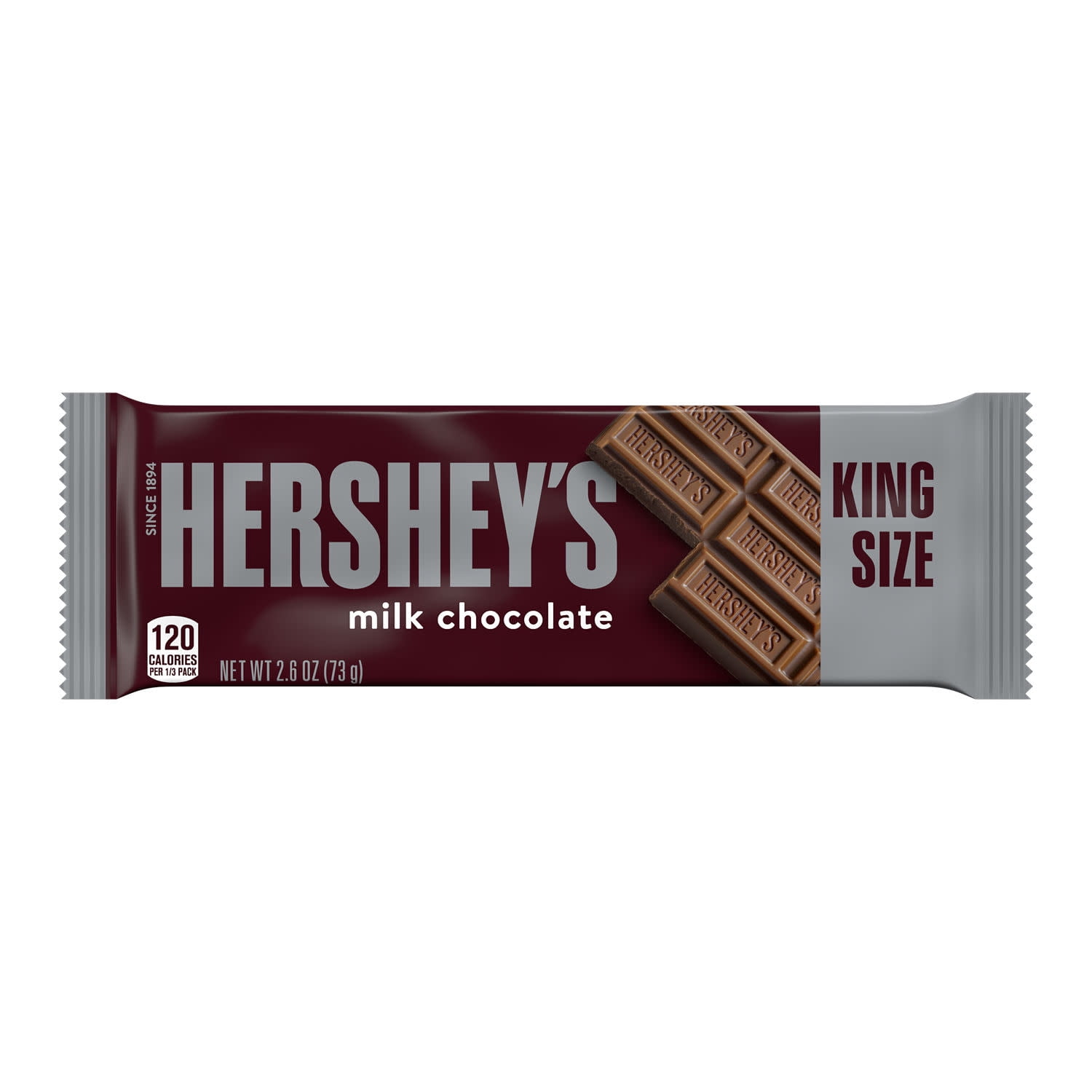 Hershey's Milk Chocolate King Size Candy, Bar 2.6 oz