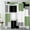 Green and White, variant on Black and White Geometric Shower Curtain Decor, Abstract Mid Century Modern Grey and Pink Shower Curtains for Bathroom 69X70 inch Polyester Fabric Bathroom Decoration Bath Curtains Hooks Included