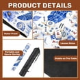 thumbnail image 3 of Mahjong Mat 31.5" x 31.5" Elegant Blue Floral Sea Turtle Nautical Elements Delicate Flowers Non-Slip Noise Reduction American Mahjong Tiles Table Cover for Dominoes Poker Card Board Games Gift, 3 of 8