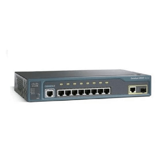 Pre-Owned Used Cisco WS-C2960-8TC-S 8-Ports 10Base-T RJ-45 Manageable Layer2 Rack-mountable, Wall Mountable and Desktop Switch with 1x Shared SFP Slot 1 Year Warranty