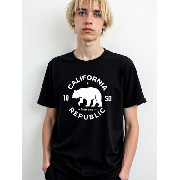 California Republic Bear Tee Mens t-shirt black limited edition casual For summer Casual Daily Wear Fashion Unisex Shirt Graphic Tee tshirts