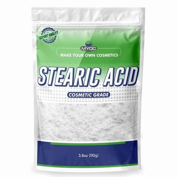 Myoc White Stearic Acid Powder (110g)Cosmetic Grade Soap, Cream, Preservative, Smoother & Thickener