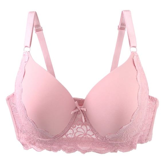 Plus Size Lace Bras for Women Underwire Supportive Push Up Tshirt Bra Adjustable Full Coverage Everyday Bralettes